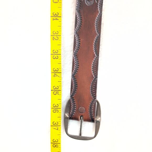 Vintage Lot of (4) Leather Western Belts Cowboy Rockabilly - Picture 7 of 11